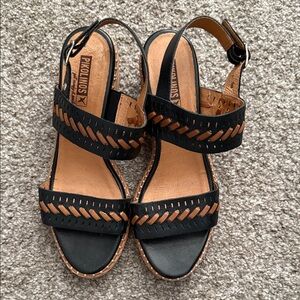 Pikolinos Black and Brown Women's Sandals